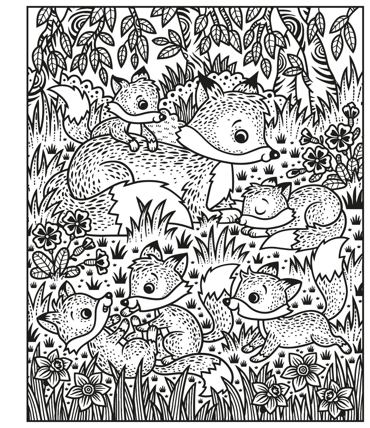 Illustration from the Woodland Magic Painting Book published by Usborne, illustrated by Federica Iossa.