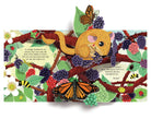 Illustration of a mouse among berries and butterflies on a branch with text underneath.