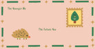 Illustration of a hedgehog and a tree with text 'The Younger Me' and 'The Future You' on a pink background.