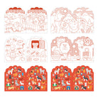 Set of dog-themed decorative cards with illustrations on a white background