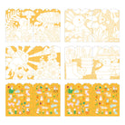 Set of decorative paper cutouts with floral and nature-themed designs on a white background.