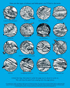 Illustrations of various types of planes and helicopters on a blue background