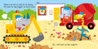 Illustration of a construction scene with animals operating machinery.