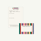 Design of a letter with colorful stripes on a white background
