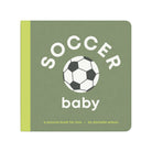 Book titled 'Soccer Baby' with a soccer ball illustration on a green background