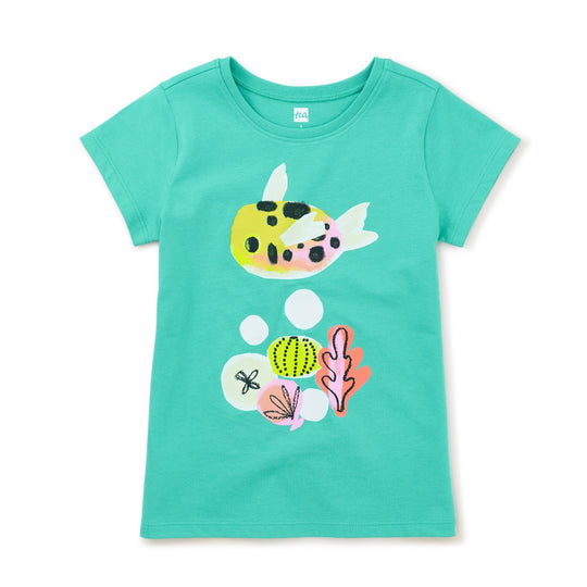 Watamu Puffer Fish Graphic Tee - Light Laguna by Tea Collection FINAL SALE