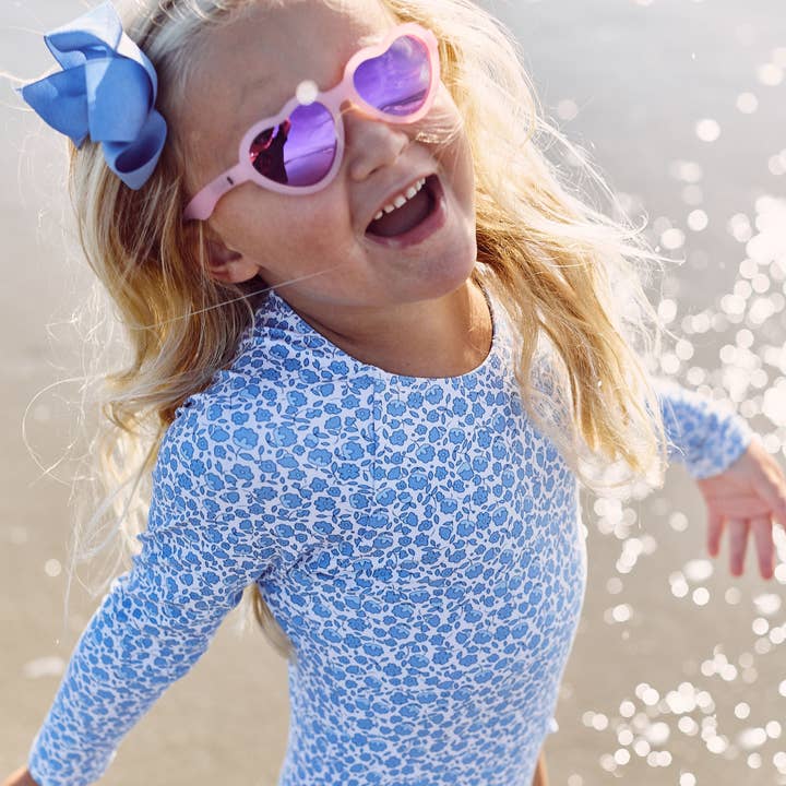 Hearts Polarized Sunglasses - Frosted Pink/Purple Lenses by Babiators