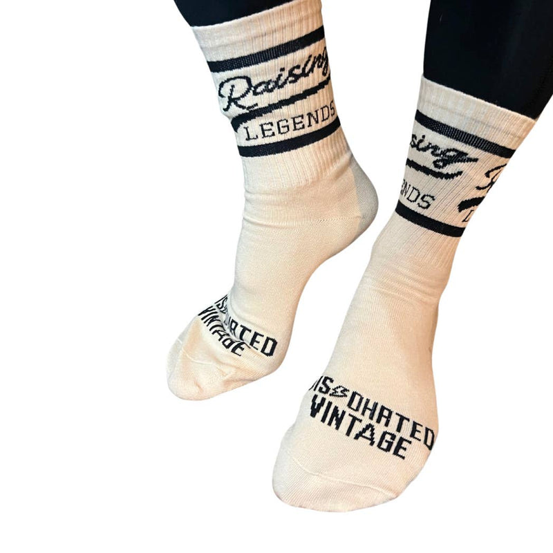 Mom Raising Legends Socks - Cream by Disohrted Vintage