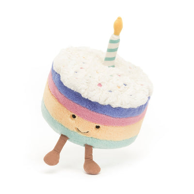Amuseable Rainbow Birthday Cake - Large 8x13 Inch by Jellycat