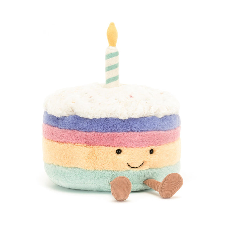 Amuseable Rainbow Birthday Cake - Large 8x13 Inch by Jellycat