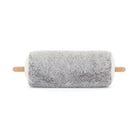 Gray rolling pin with wooden handles on a white background