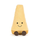 Plush toy shaped like a corn on a white background