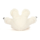 White plush toy sloth on a white background