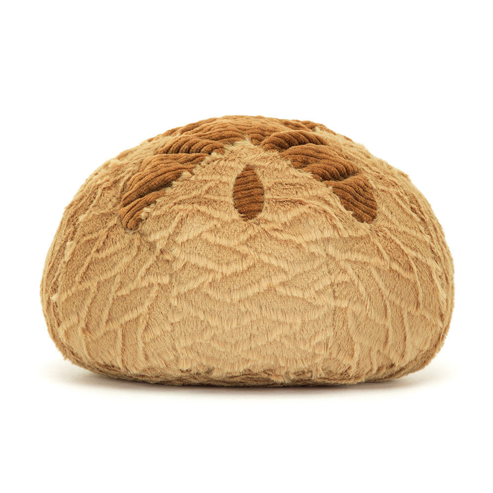 Textured brown ball on a white background