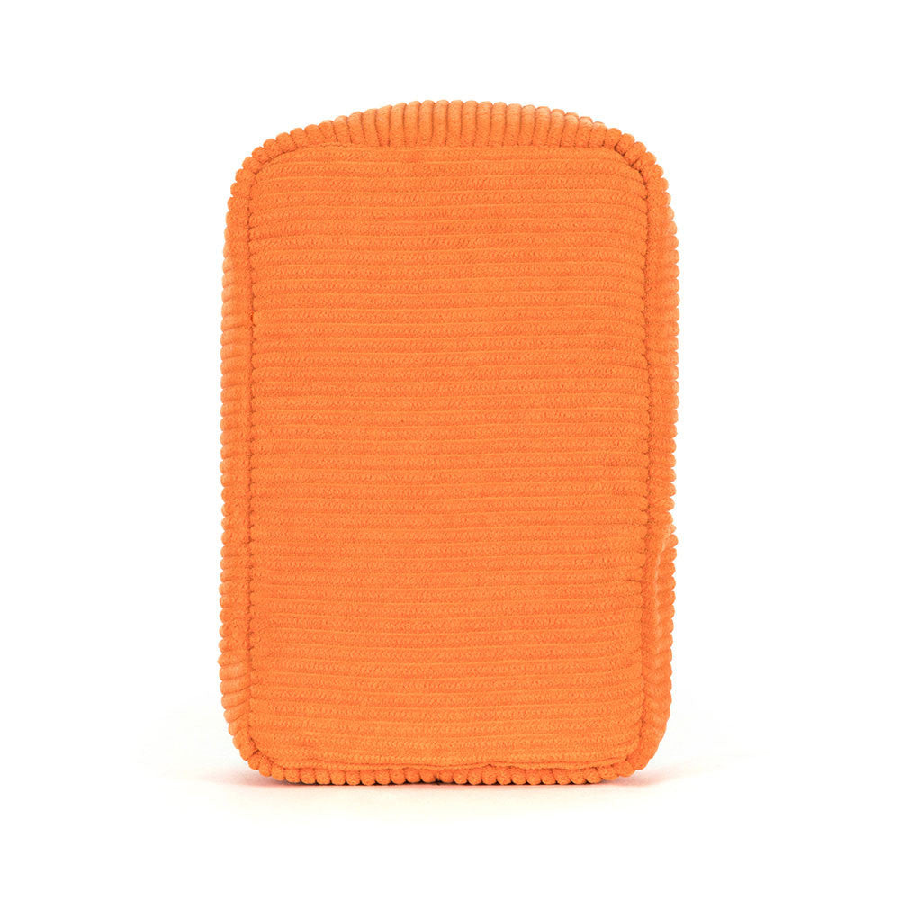 Orange textured square object on a white background