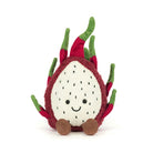 Plush toy resembling a dragon fruit on a white background