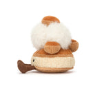 Plush toy resembling a gnome with a white beard on a white background