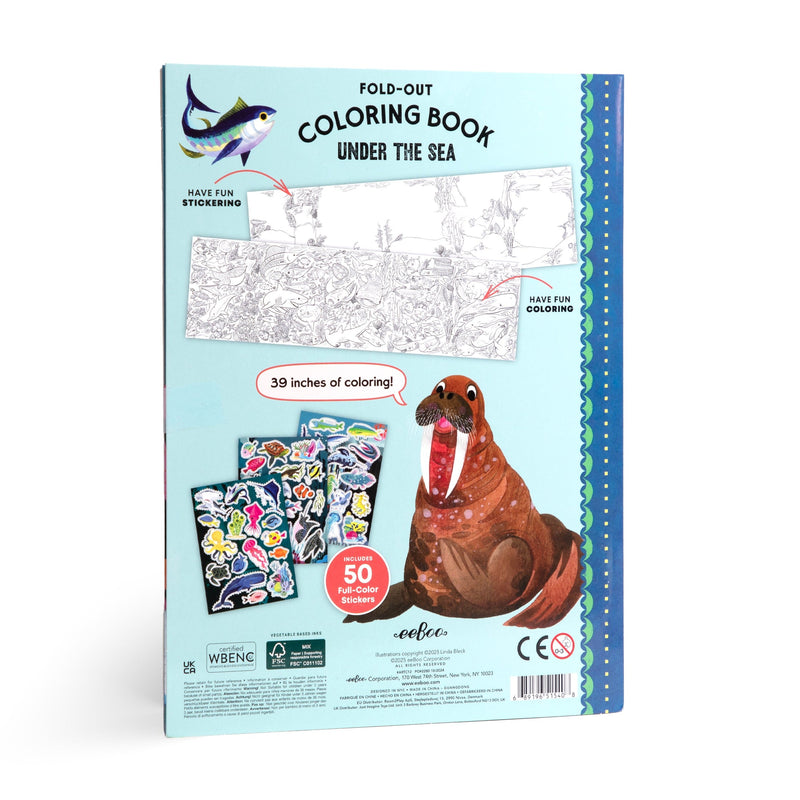 Under the Sea Fold-Out Coloring Book by Eeboo