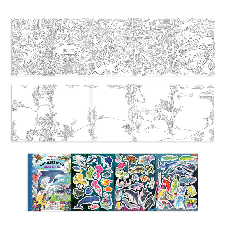 Under the Sea Fold-Out Coloring Book by Eeboo