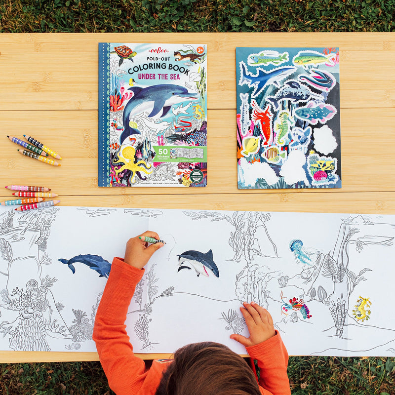 Under the Sea Fold-Out Coloring Book by Eeboo