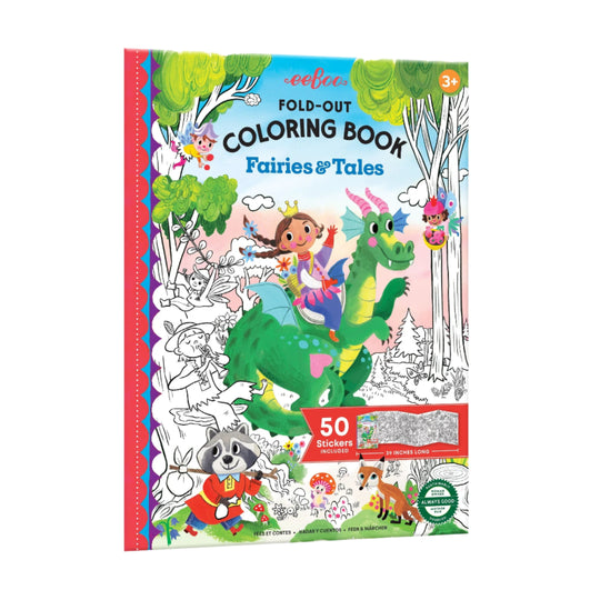 Fairies and Tales Fold-Out Coloring Book by Eeboo