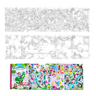 Coloring book with stickers and coloring pages of a fairy tale scene.