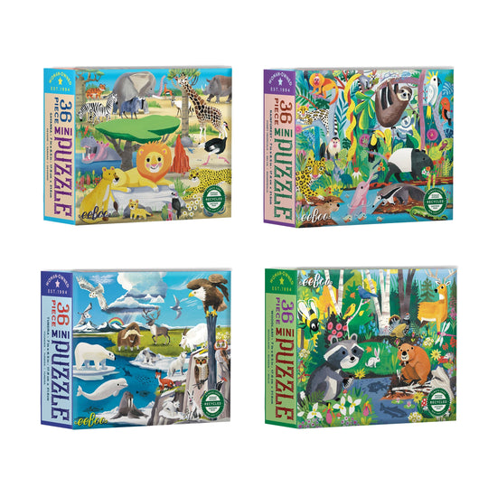 36 Piece Wild Habitats Mini Puzzle by Eeboo