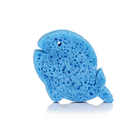 Blue fish-shaped sponge on a white background