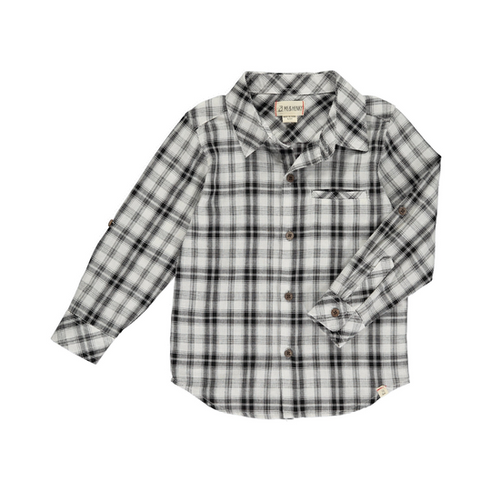 Atwood Woven Button Up - Black+White Plaid by Me & Henry - FINAL SALE