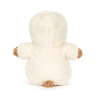 White plush toy with brown paws on a white background