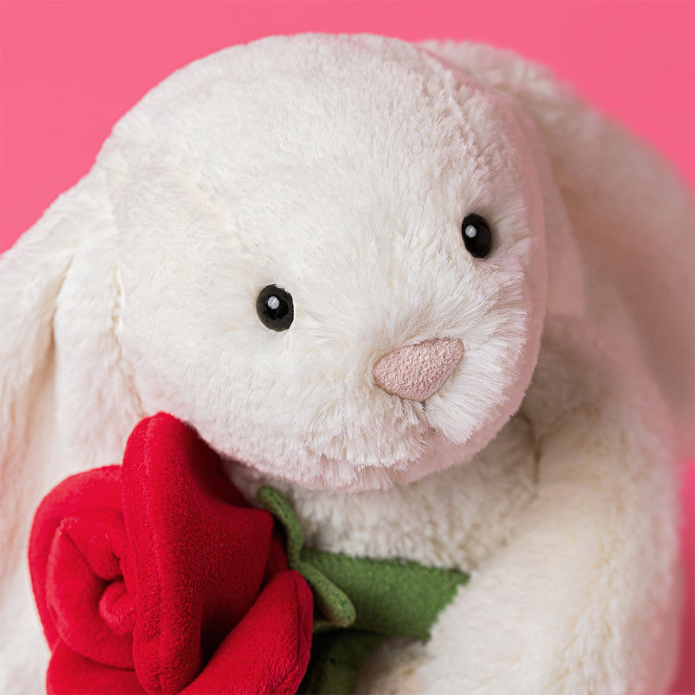  Cream Bunny With Rose うさぎ ぬいぐるみ Cream Bunny with Rose by Jellycat – Pacifier Kids Boutique