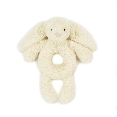 Bashful Cream Bunny Ring Rattle - 8 Inch by Jellycat