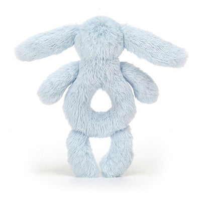 Bashful Blue Bunny Ring Rattle - 8 Inch by Jellycat
