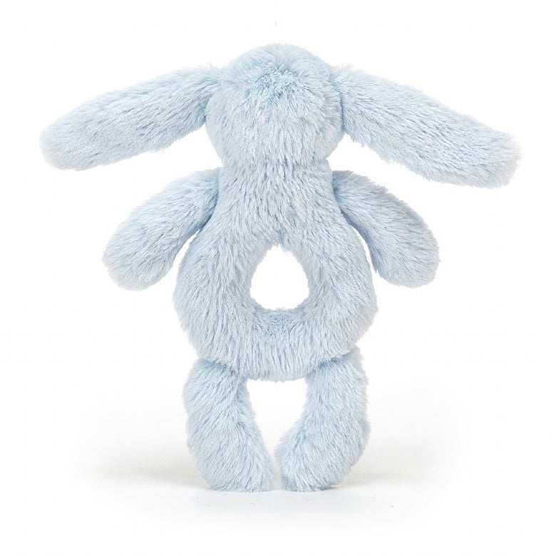Bashful Blue Bunny Ring Rattle - 8 Inch by Jellycat