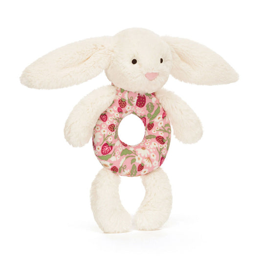 Blossom Cream Bunny 'Berry' Ring Rattle by Jellycat