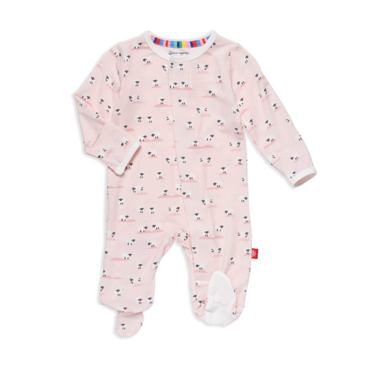 Baa Baa Baby Pink Modal Magnetic Footie by Magnetic Me