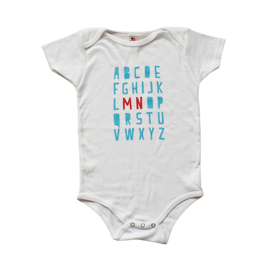 Cotton Bodysuit - MN Alphabet by Sweetpea + Co