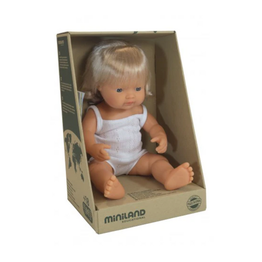 Baby Doll Caucasian Blond Girl 15" by Miniland