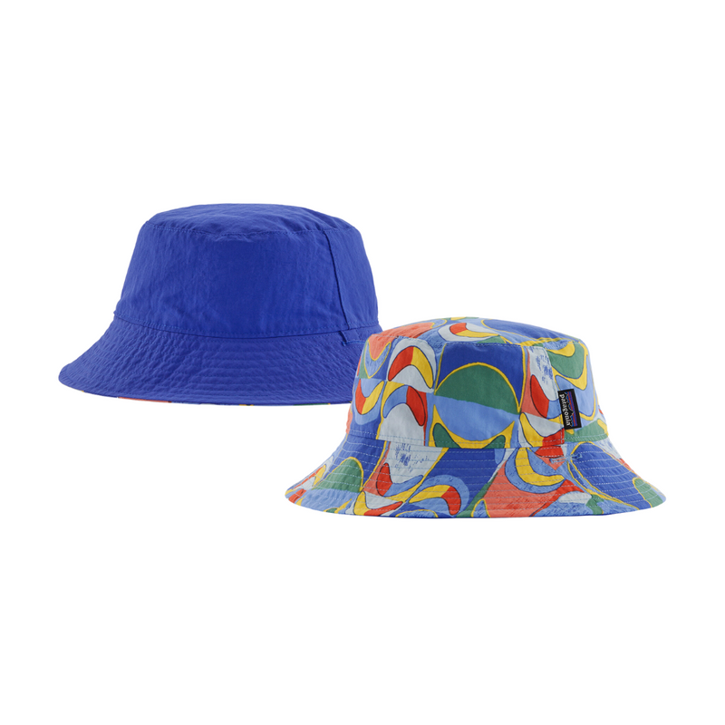Baby Sun Bucket Hat - Swallowtail Geo: Eddy Blue by Patagonia