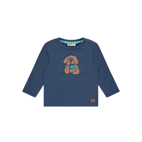 Baby Long Sleeve Tee - Blue Breakfast Dog by Babyface - FINAL SALE