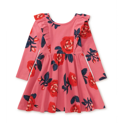 Ruffle Shoulder Ballet Dress - Turkish Rose by Tea Collection