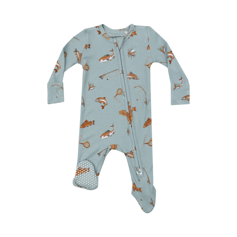 Bamboo 2 Way Zipper Footie - Trout Fish by Angel Dear
