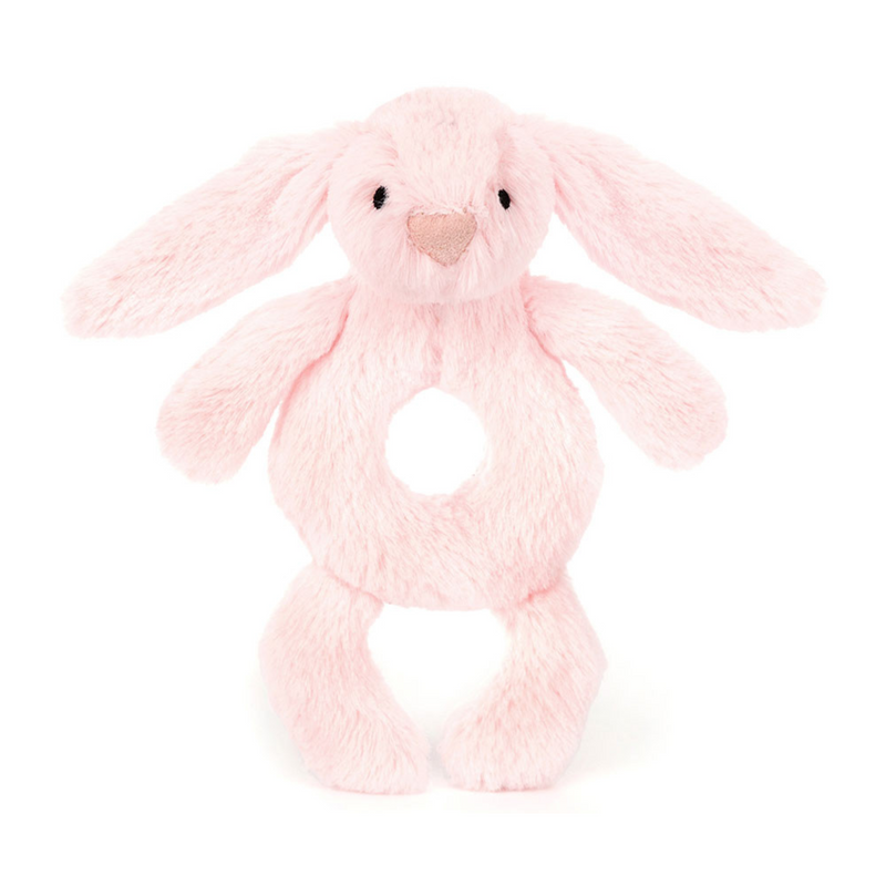 Bashful Pink Bunny Ring Rattle - 8 Inch by Jellycat