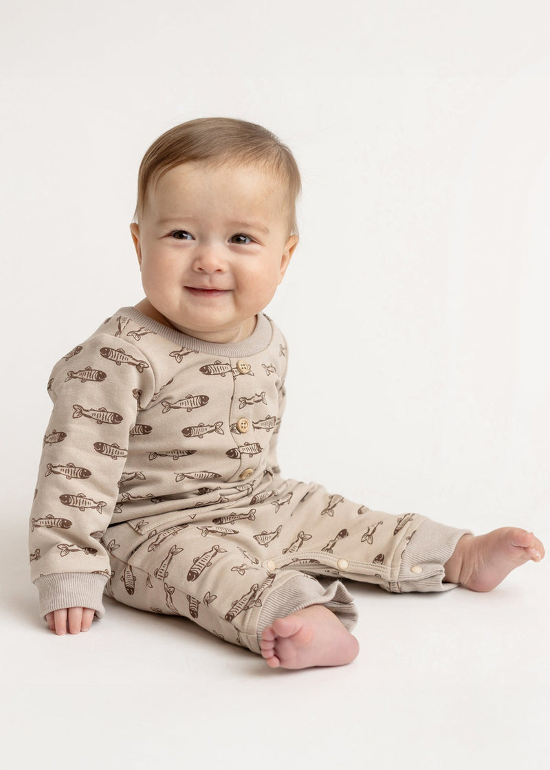 Isaiah Romper - Brown by Beckett + Bear