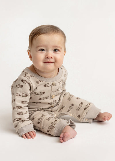 Isaiah Romper - Brown by Beckett + Bear