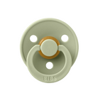 A BIBS pacifier in sage green with a natural bamboo center, shown against a solid white background.