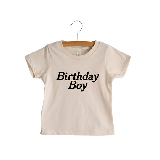Birthday Boy Organic Tee - Cream by Gladfolk