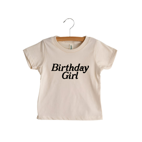 Birthday Girl Organic Tee - Cream by Gladfolk