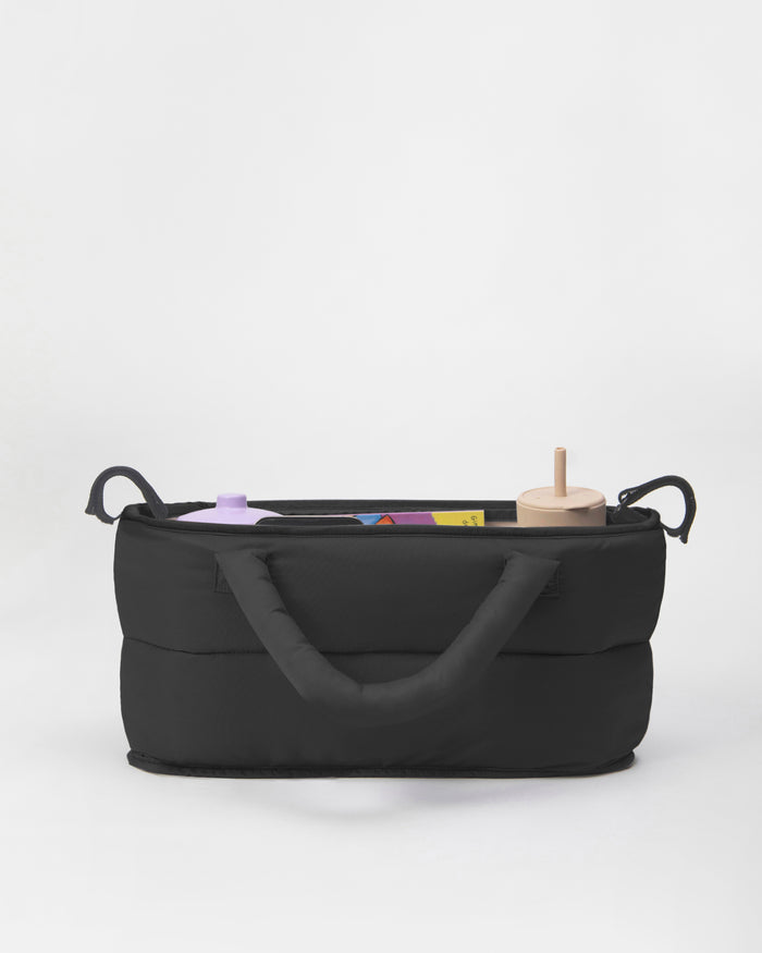 Black backpack on a white background