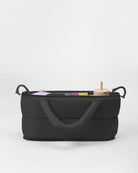 Black backpack on a white background